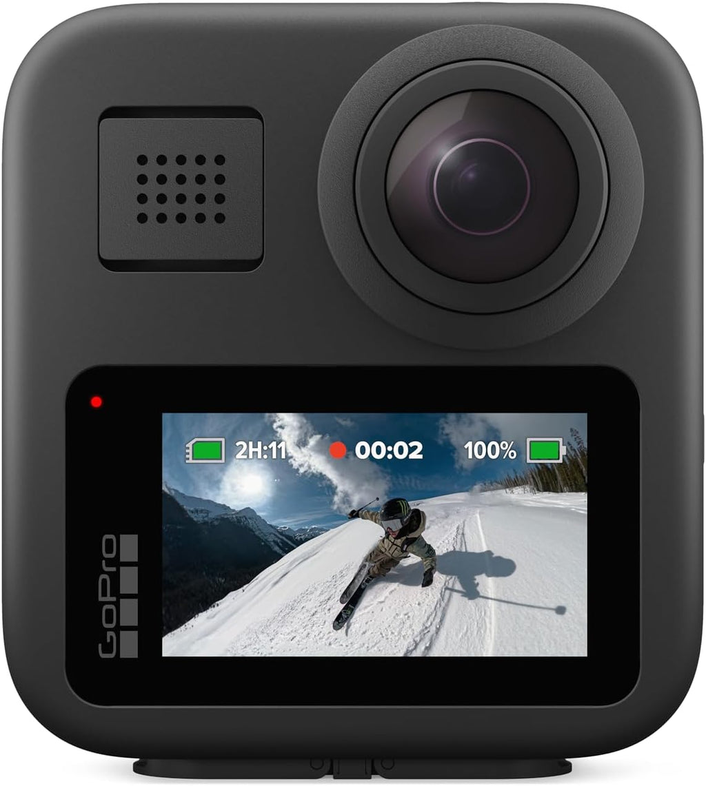 GoPro Max – Klassische wasserdichte 360+-Actionkamera mit sphärischem Touchscreen, 5,6K30 HD-Video, 16,6 MP 360°-Fotos, 1080p-Stabilisierung und Live-Streaming