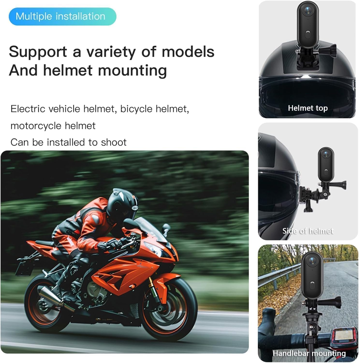 Mini Caméra Espion 4K，Camera Sport Chien 360 Degrés avec Clip Rotatif 360°, Enregistrement Pendant Charge, Action Caméra Casque Moto pour Cyclisme, Moto, Vlog, Animaux