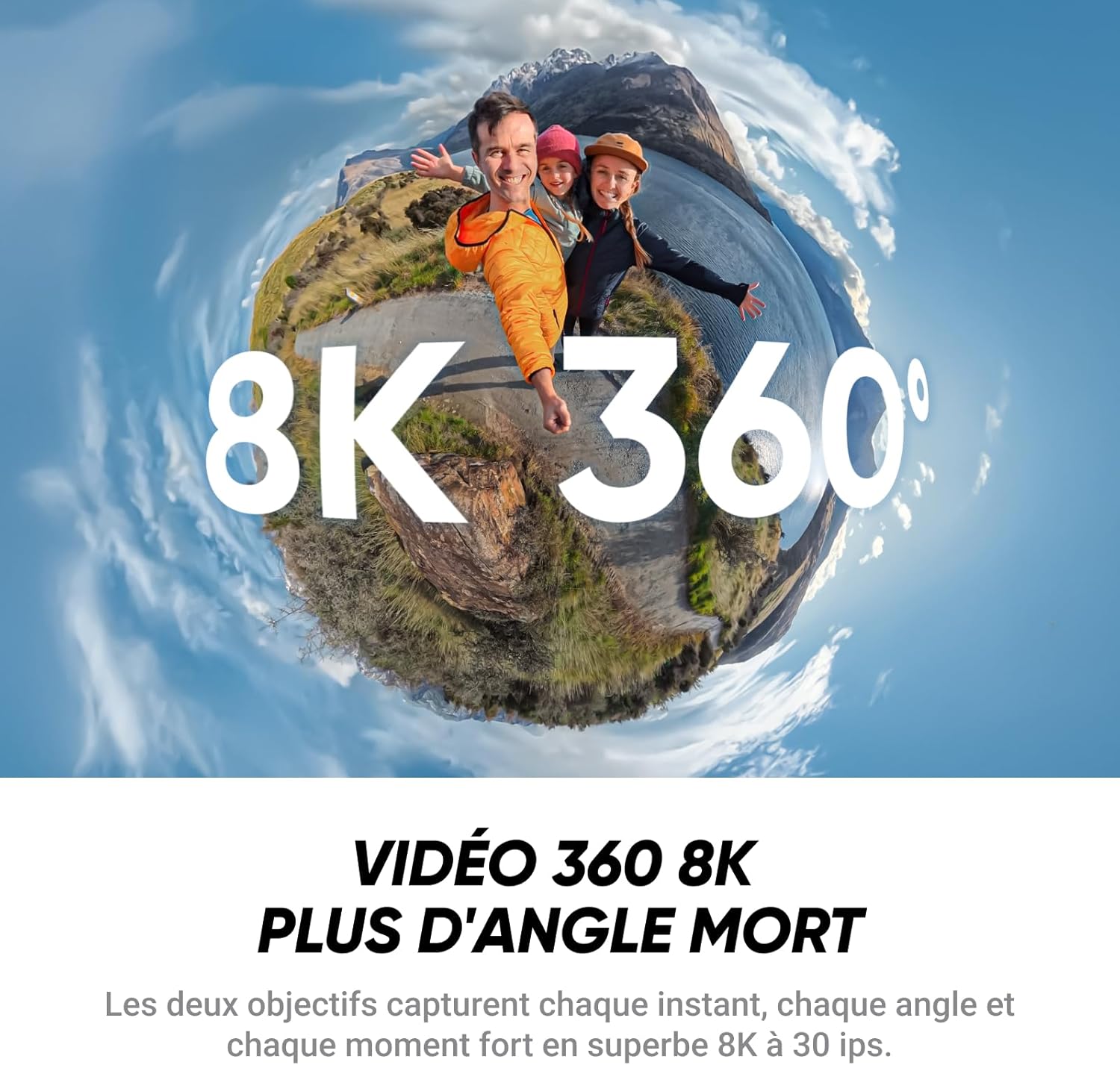 Insta360 X4 Air Pack démarrage Noir Graphite - Caméra 360 8K légère de 165g, Perche à Selfie Invisible, objectifs remplaçables, filmez d'abord et cadrez Plus Tard, Pare-Vent intégré