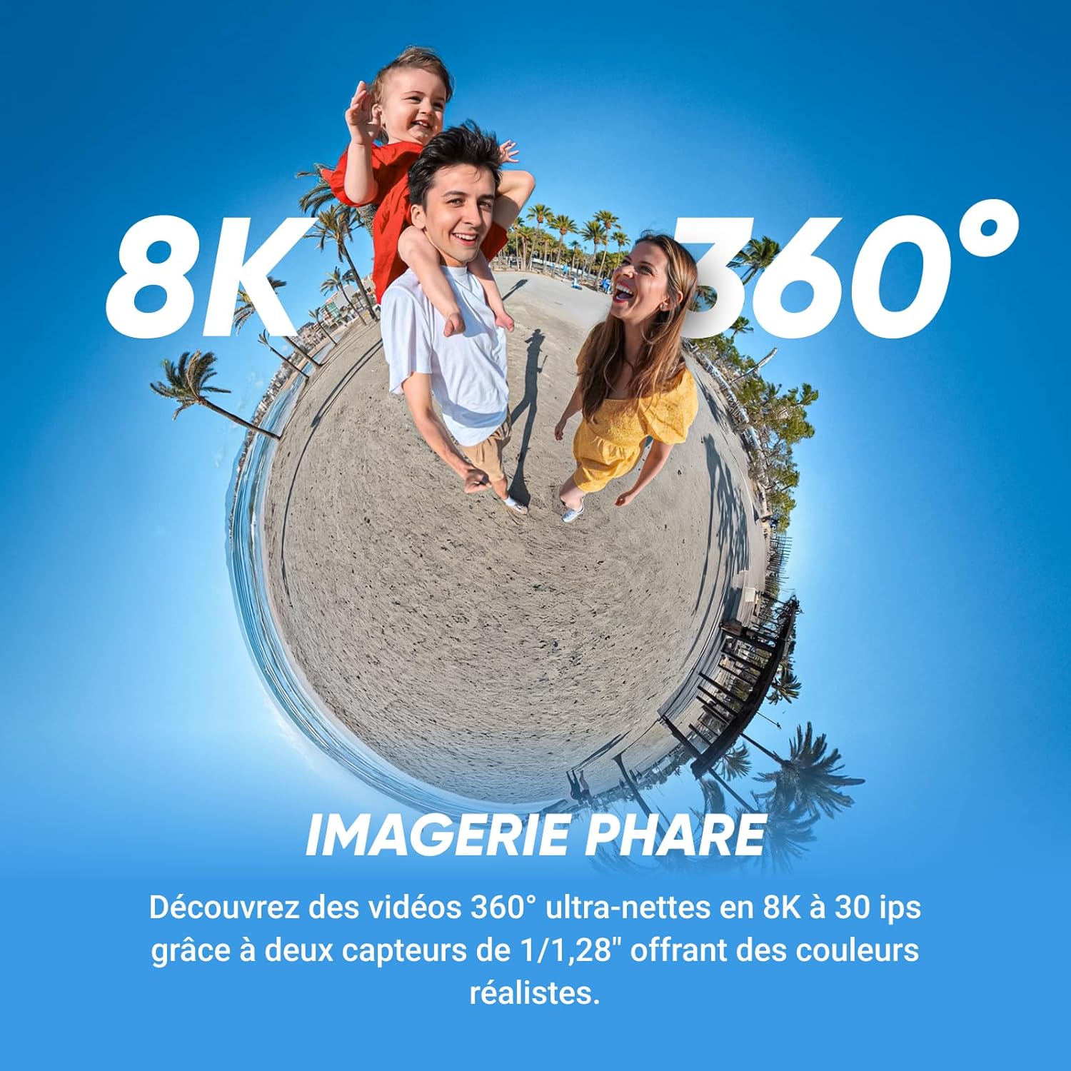 Insta360 X5 Pack Essentiels - caméra 360 8K étanche, Basse lumière de Pointe, Perche à Selfie Invisible, objectifs Robustes et remplaçables, 3h d'autonomie, Pare-Vent intégré, stabilisation