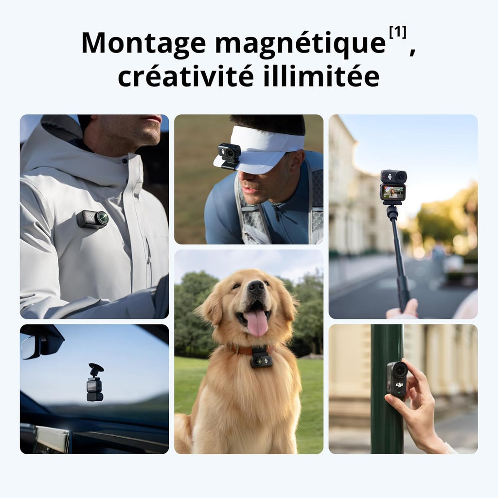 DJI Osmo Nano Standard Bundle (64GB) - Small 4K/60fps Vlog Camera with 1/1.3″ Sensor, 143° Wide FOV Video, 200 Min Recording Time, Magnetic 4K POV Camera for Sports and Vlogging