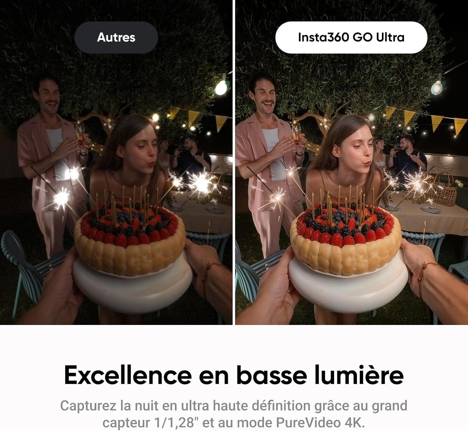 Insta360 GO Ultra Pack créateur Noir Minuit sans Carte mémoire – Caméra 4K Mains Libres Ultra-légère et Portable, stabilisation FlowState, Performance de Pointe en Basse lumière