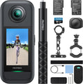 AKASO 360 Kit Vélo - Action Camera Sport à 360° avec Carte Mémoire 128 Go, 5.7K 72MP 360 Vidéo Caméra d'action, Capteurs 48MP 1/2", Stabilisation, 2.29" Écran Tactile, Horizon 360° Lock, Suivi AI