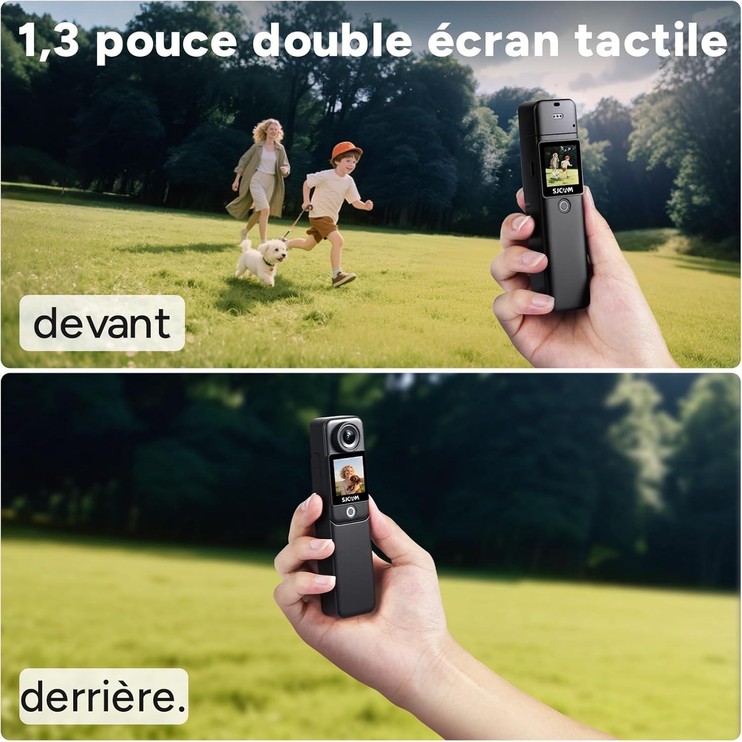 SJCAM C300 Camera Vlog 4K,460 Min d'Autonomie,Double Écran Tactile,Caméra Sport Aquatique,Stabilisation 6 Axes,Idéale pour Vlog,Voyages,Activités Extérieures,Kit avec Accessoires,Noir (64G)