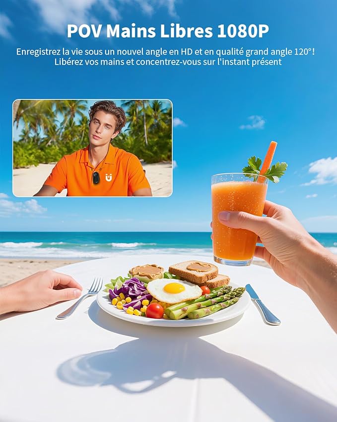 Mini Sports Camera, 32GB Action Cam 1080P HD, 120° Action Camera Body Camera Vlog with Night Vision Multifunctional Motorcycle Helmet Camera Accessories