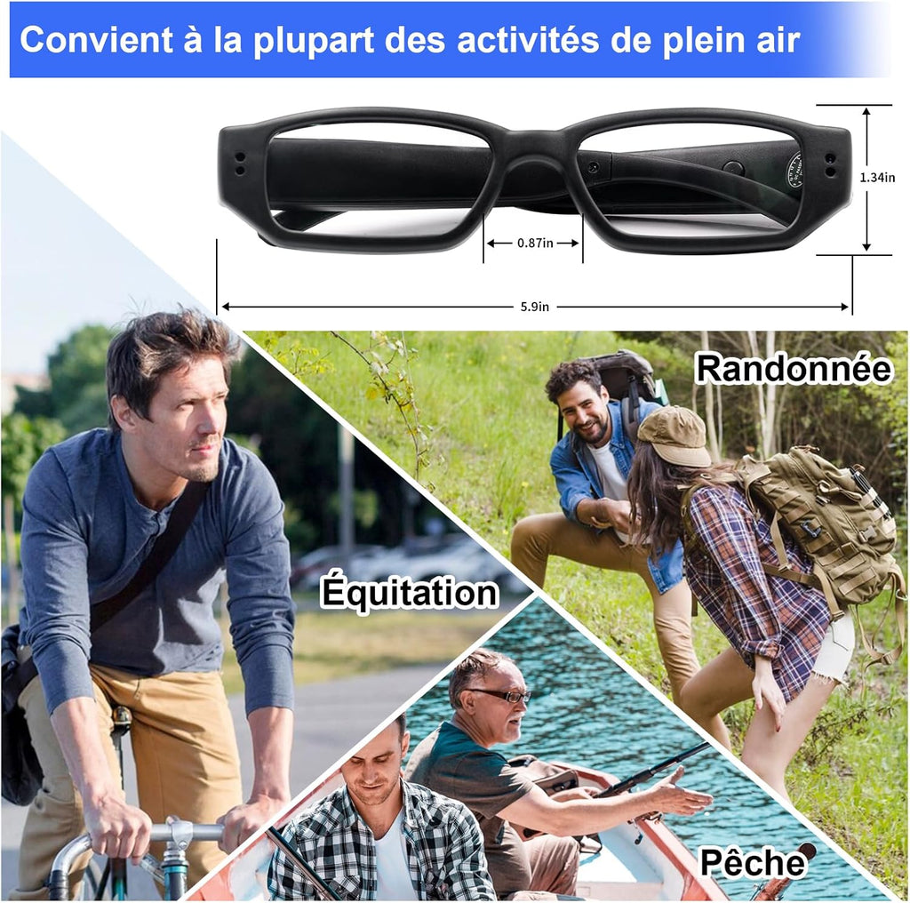 Hidden Camera for Glasses, 1080P HD Action Camera for Glasses, 16GB Spy Hidden Camera for Glasses Supporting Photo and Video Capture, Loop Recording