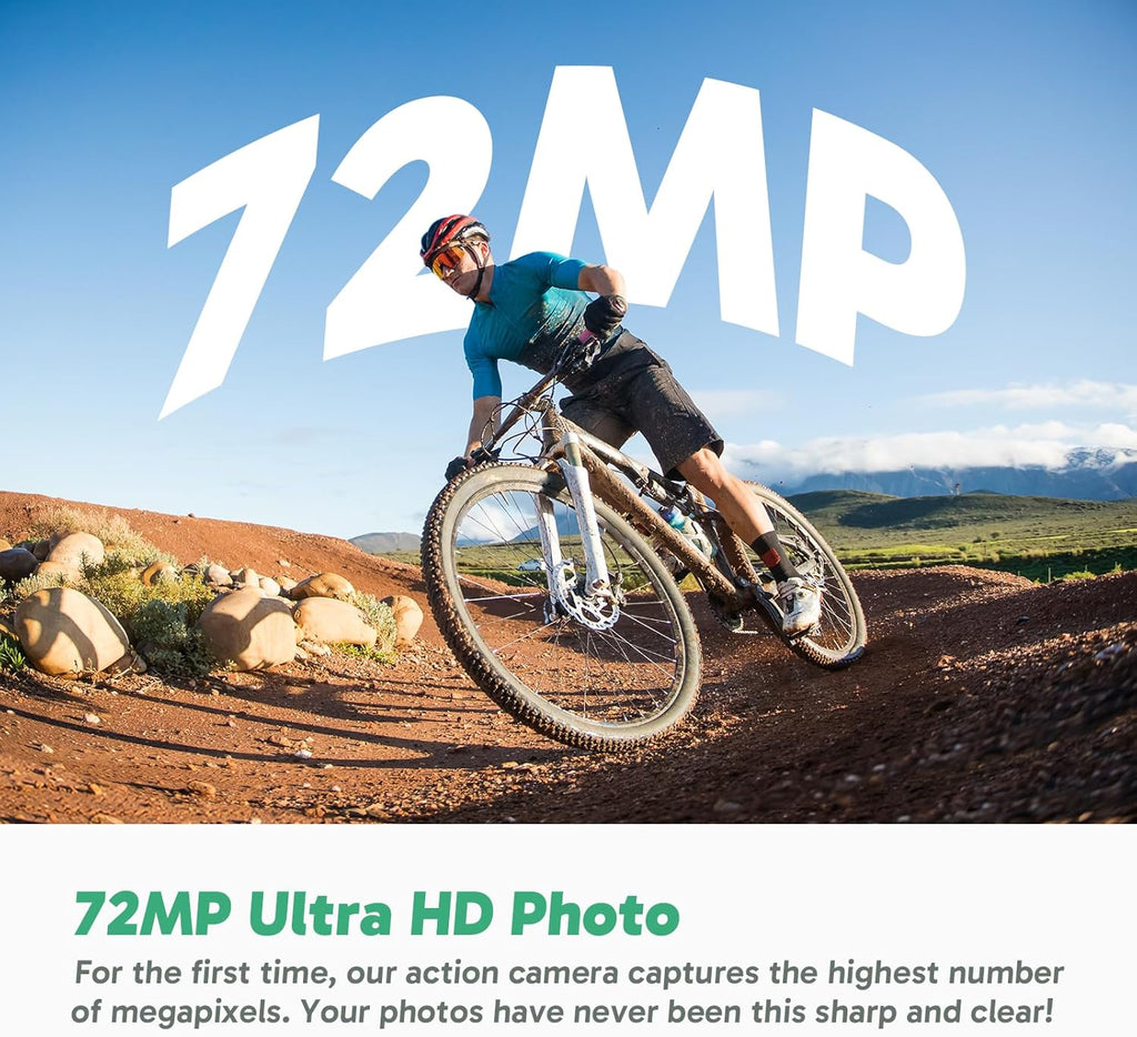 AKASO 360 Bike Kit - 360° Action Camera with 128GB Memory Card, 5.7K 72MP 360 Action Video Camera, 48MP 1/2" Sensors, Stabilization, 2.29" Touchscreen, 360° Horizon Lock, AI Tracking