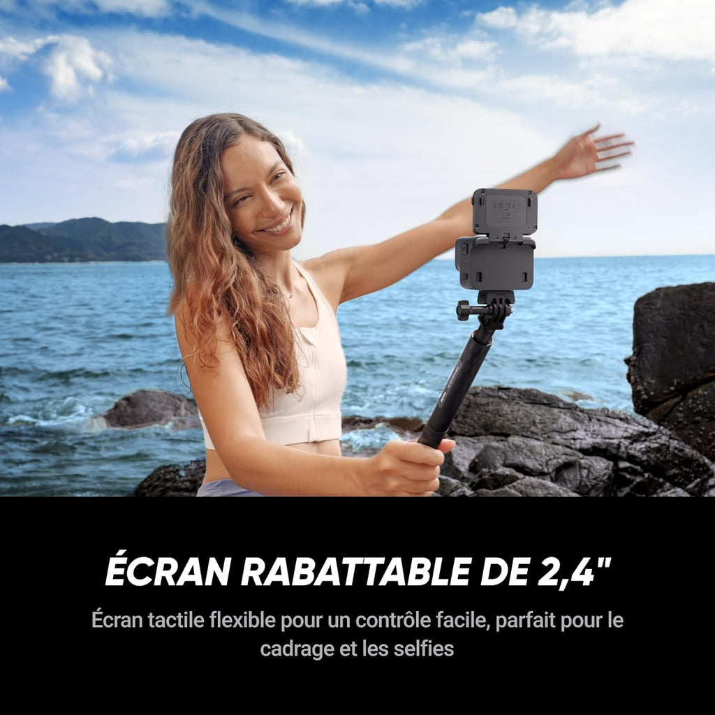 Insta360 Ace Pro – Wasserdichte Action-Kamera mit Leica-Technologie, 1/1,3"-Sensor, KI-Rauschunterdrückung für unübertroffene Bildqualität, 4K-Videoaufnahme mit 120 Bildern pro Sekunde, 2,4"-Klappdisplay und KI-Funktionen